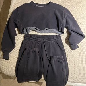 Aritzia TNA cozy fleece sweat set